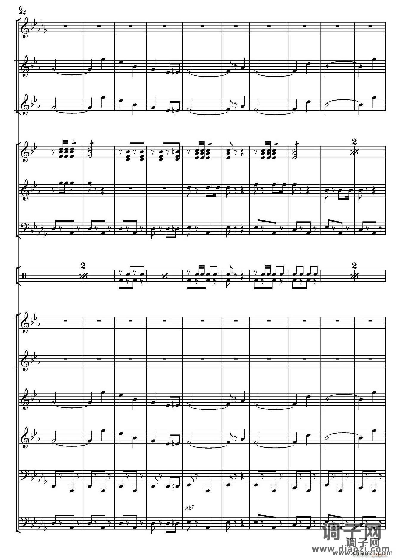 俄罗斯进行曲（marche-834）（合奏、俄罗斯原版谱）