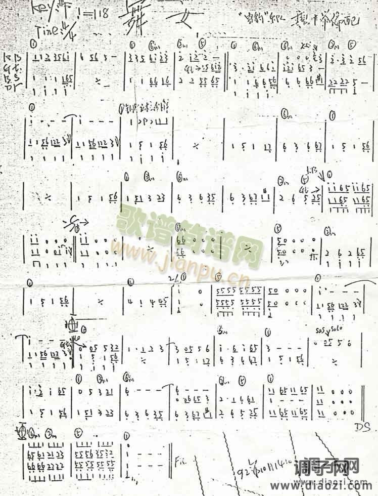 舞女（乐队乐谱）[手稿]