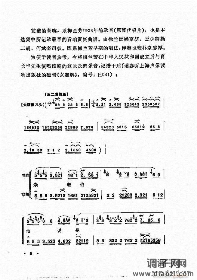 唱腔选集 目录1-60