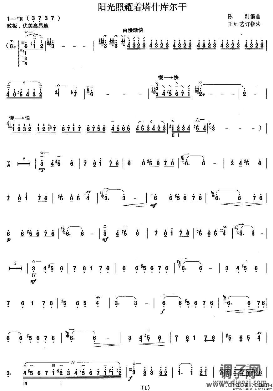 柳琴十级：阳光照耀着塔什库尔干