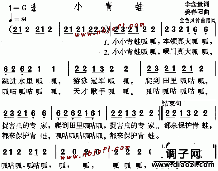 小青蛙(儿童歌)