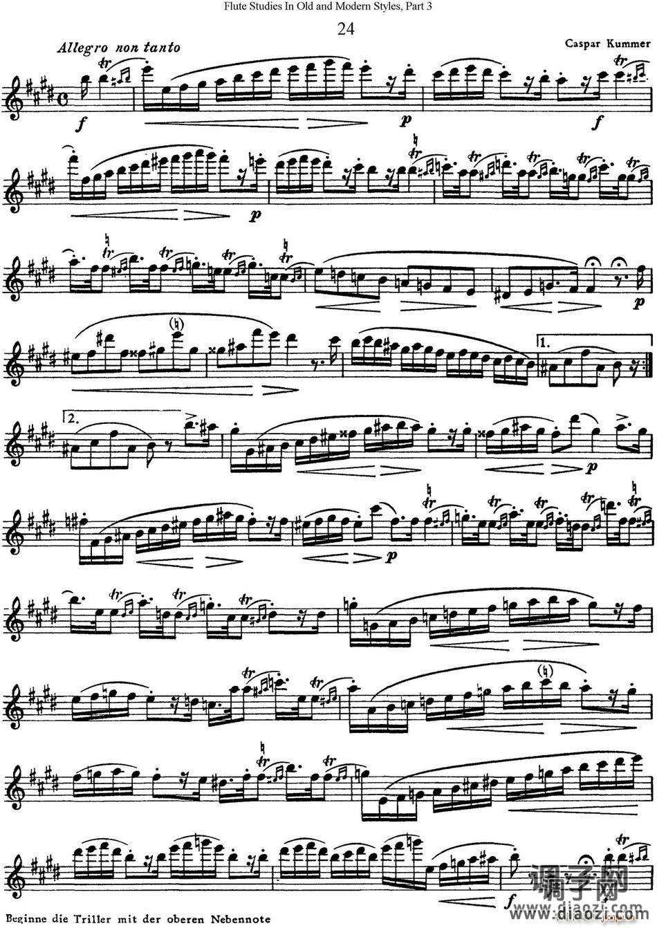 斯勒新老风格长笛练习重奏曲（第三部分）（NO 24-NO 25） 长笛