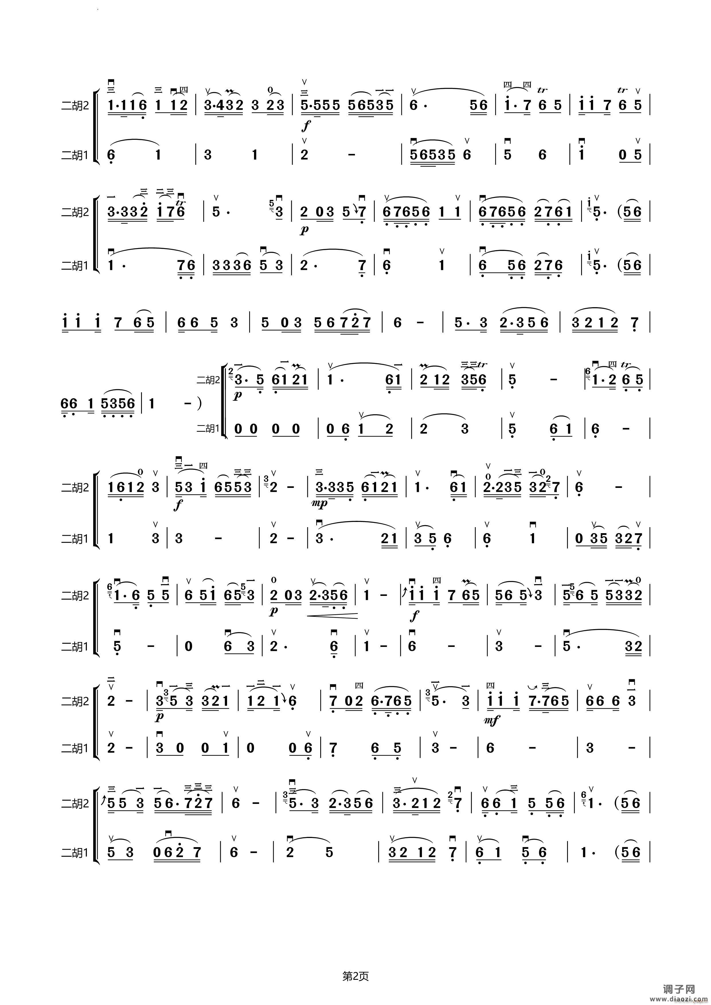 望星空十五的月亮二胡二重奏