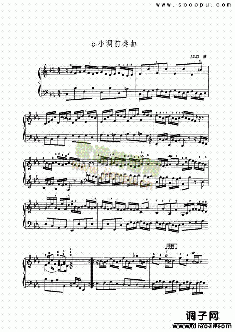 c小调前奏曲 键盘类 手风琴