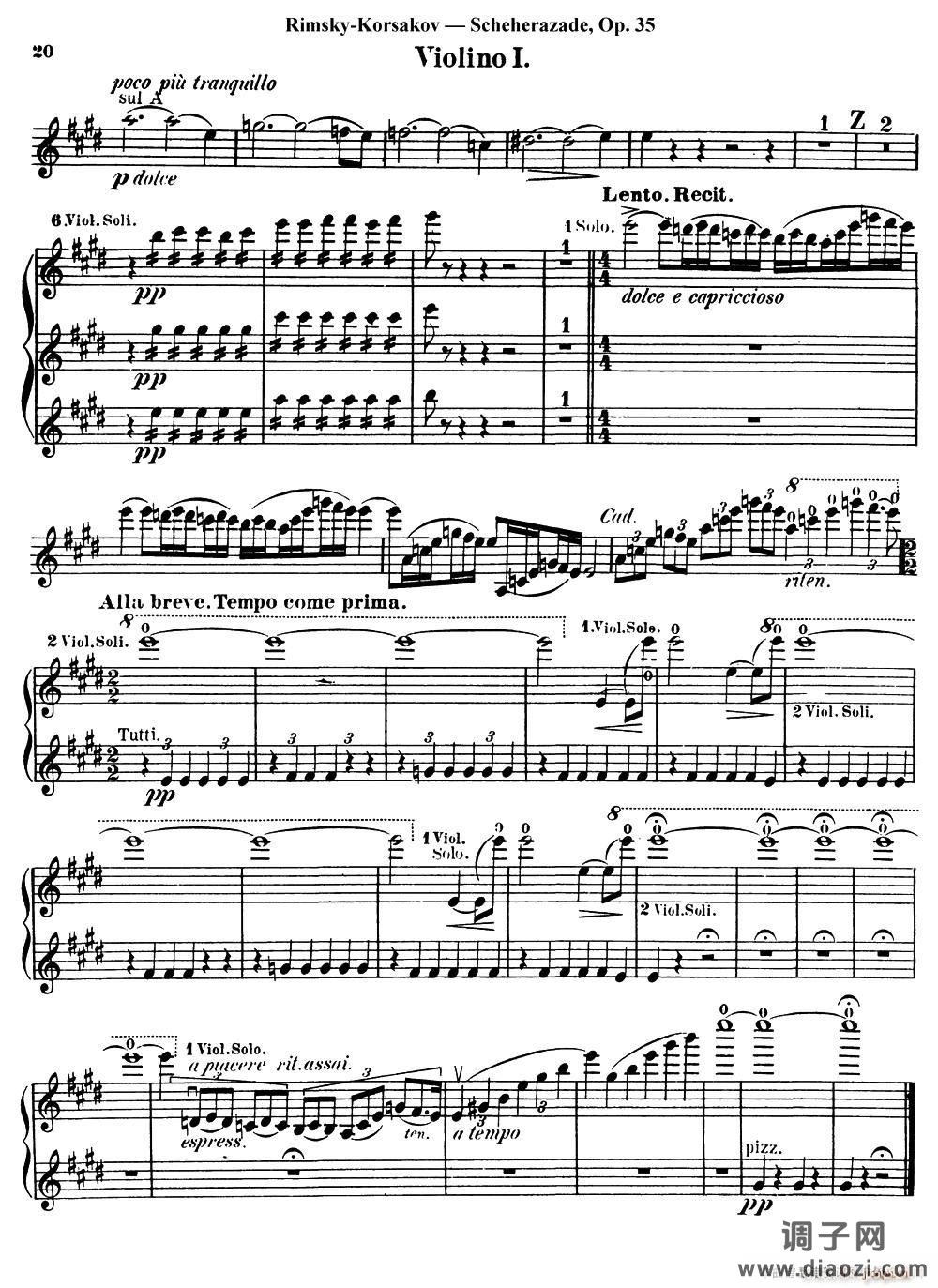 Scheherazade(Ⅳ)Op 35(第一小提琴)