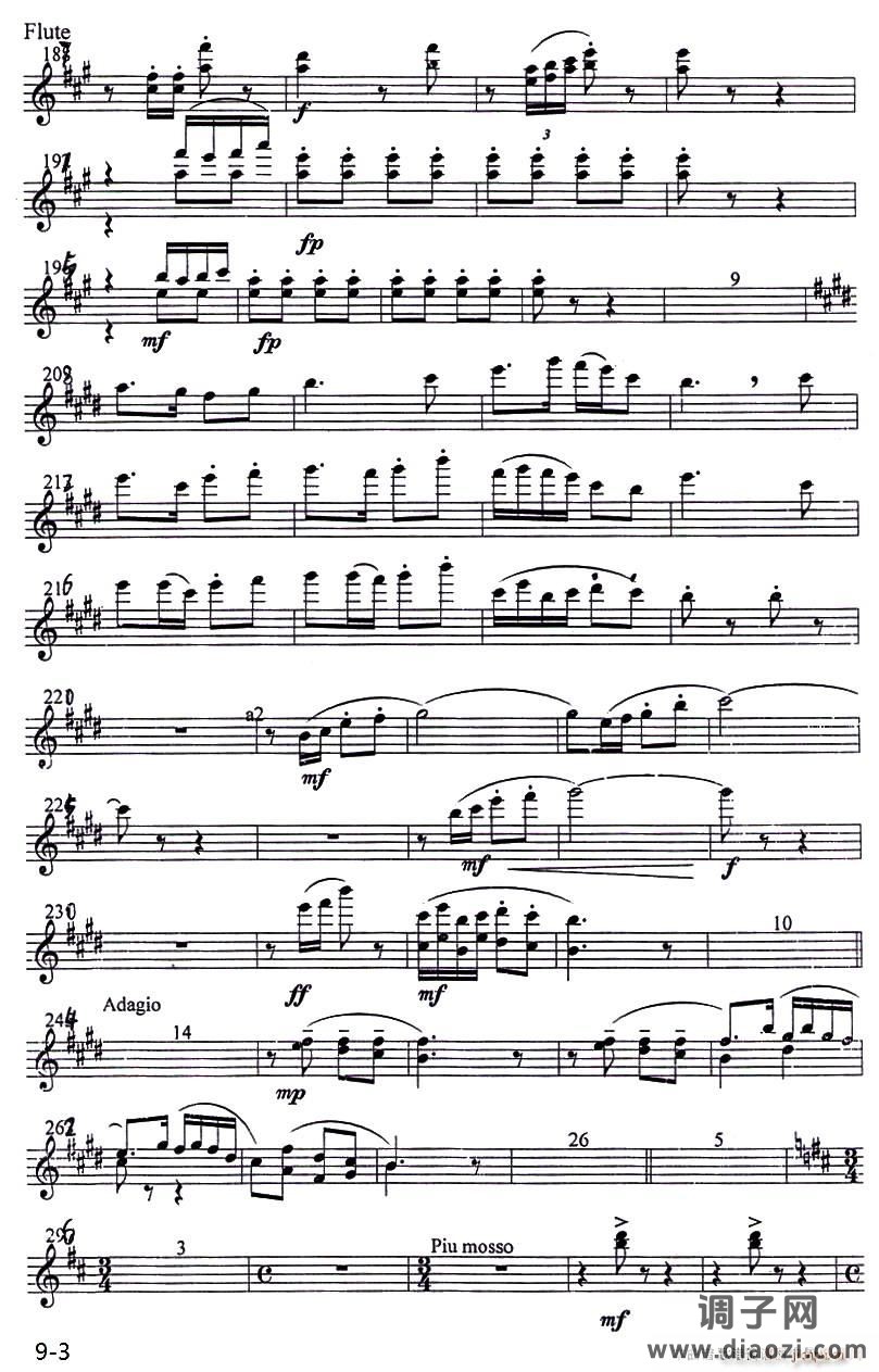 梁山伯与祝英台（小提琴协奏曲长笛分谱）