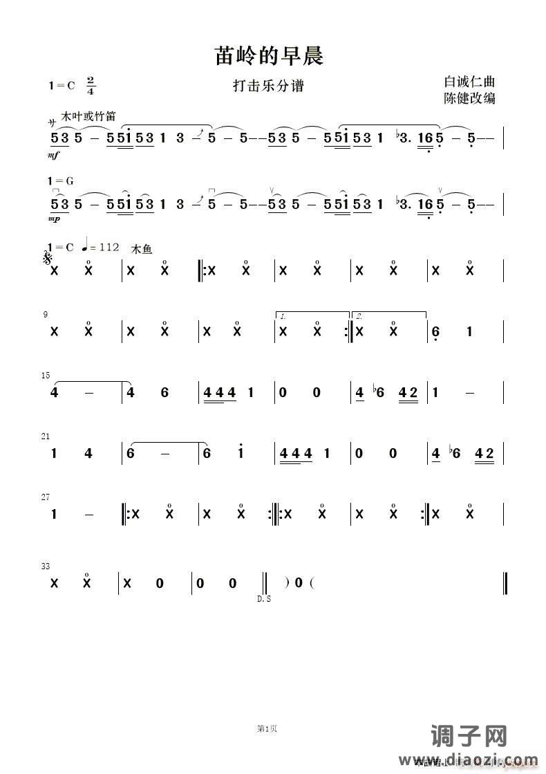 苗岭的早晨(打击乐 )