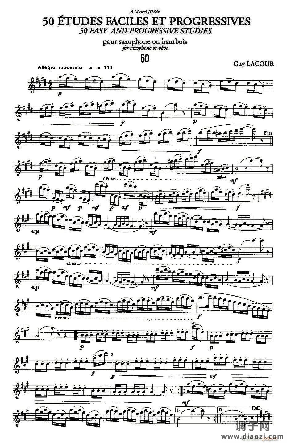 Guy Lacour 50 首萨克斯练习曲之50