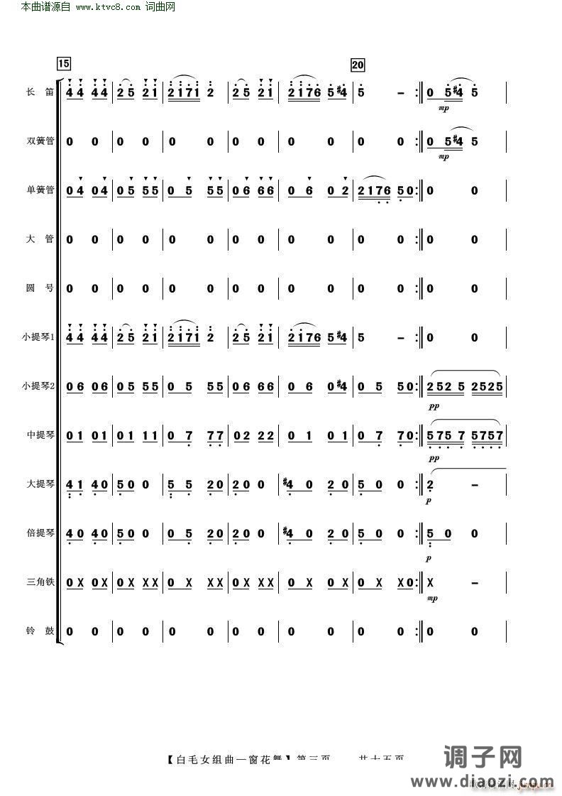 白毛女组曲—窗花舞( 管弦乐 )