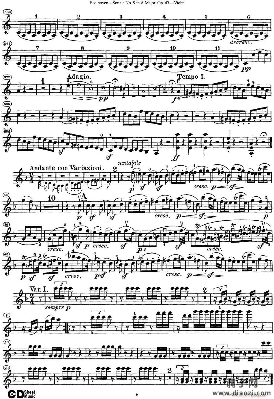 Violin Sonata No 9 in A Major Op 47