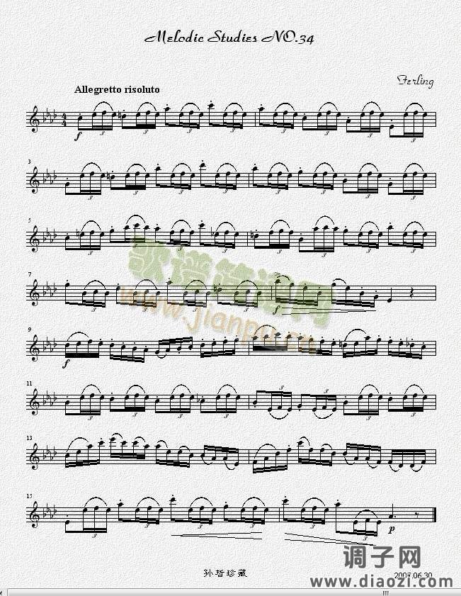 四十八首旋律练习曲之三十四