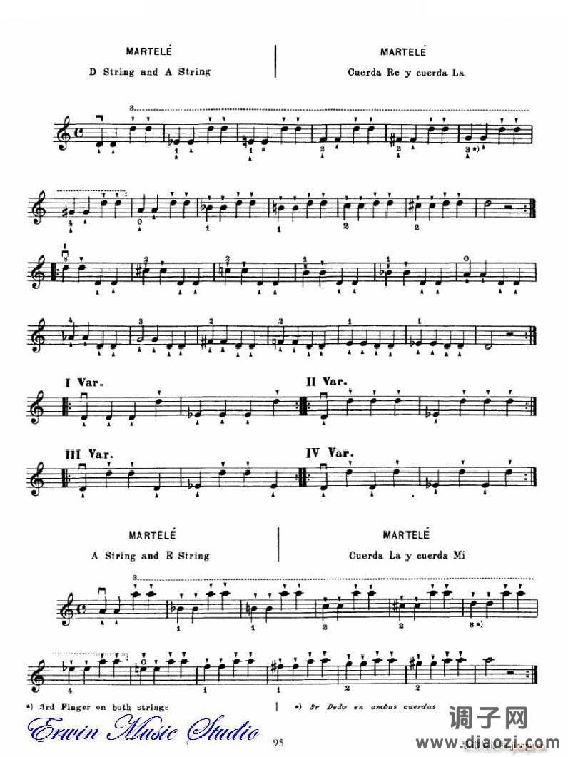 麦亚班克小提琴演奏法第三部分-第二和第三把位的位置6 提琴谱