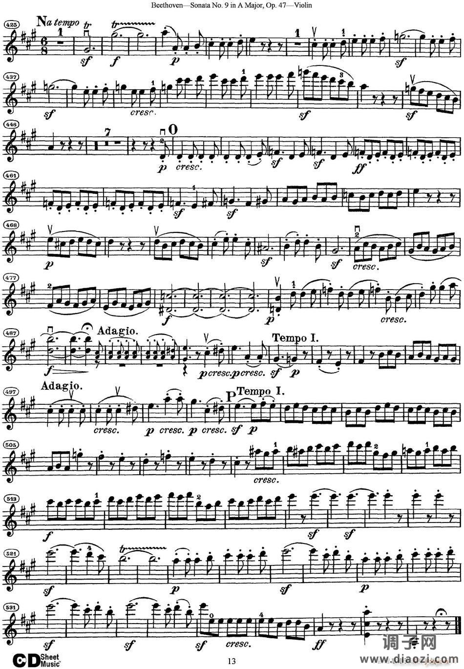 Violin Sonata No 9 in A Major Op 47