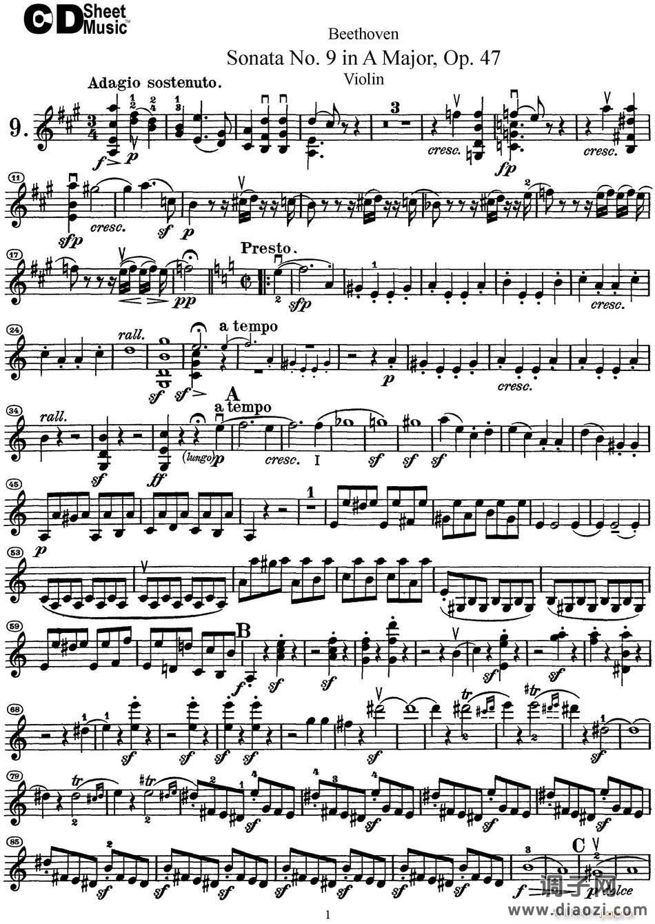 Violin Sonata No 9 in A Major Op 47