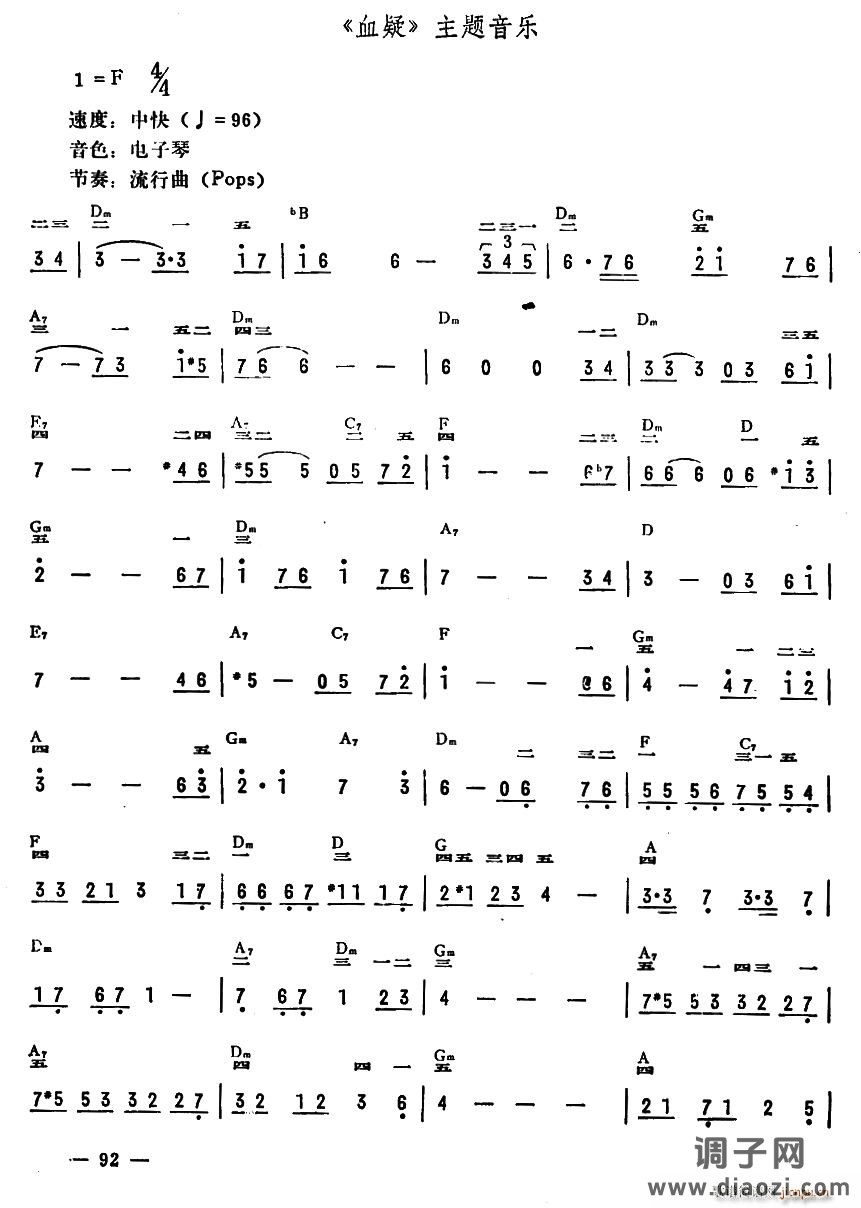 《血疑》主题音乐