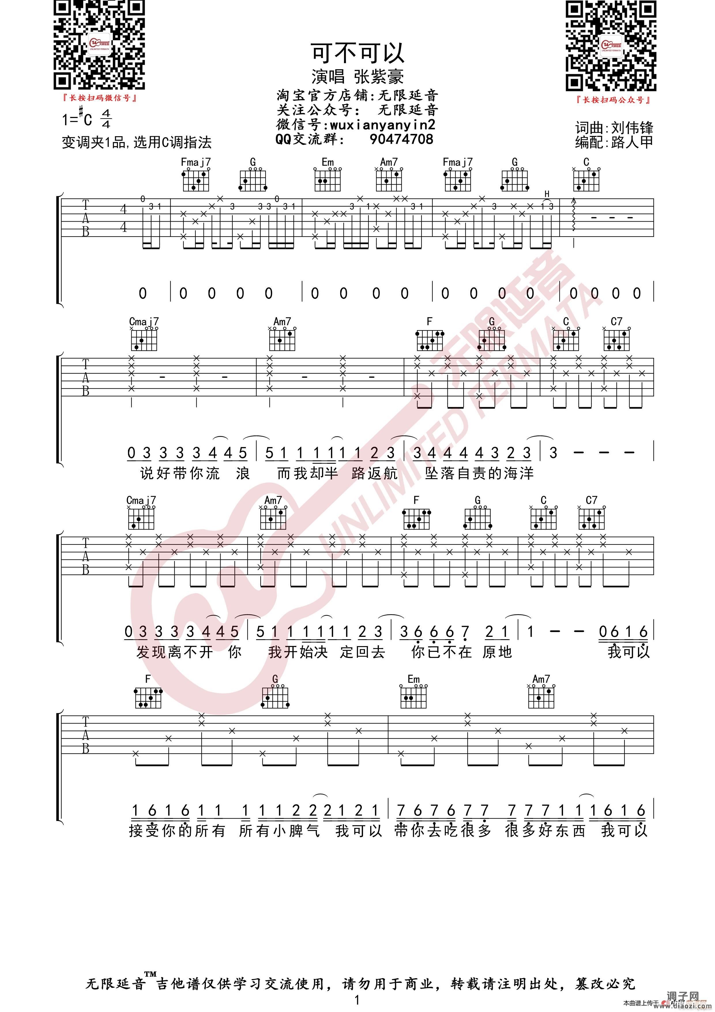 张紫豪 可不可以 （无限延音编配）