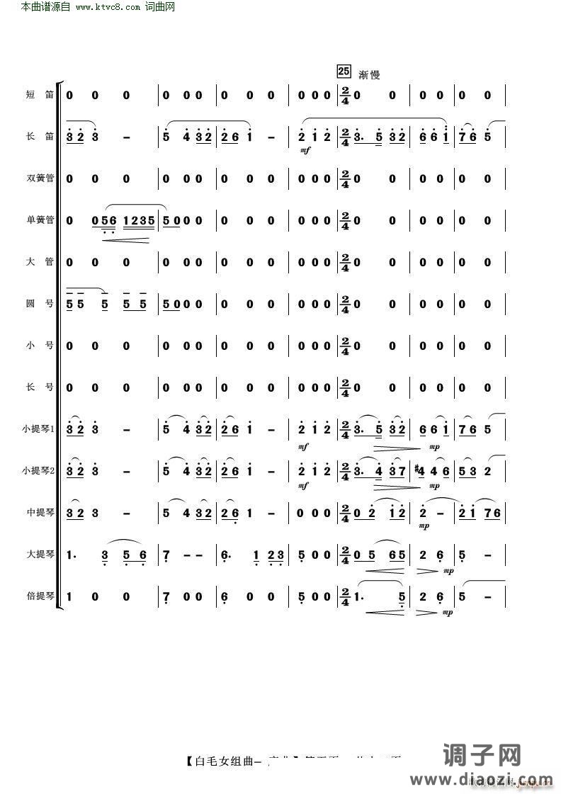 白毛女组曲——序曲( 管弦乐 )