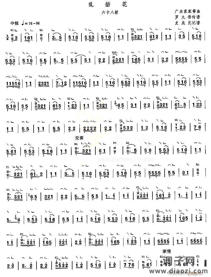 乱插花（六十八板）