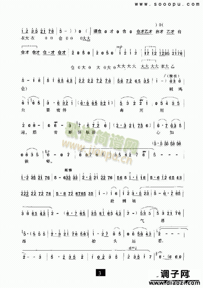 （现代戏）雄心壮志冲云天（红灯记） 其他类 戏曲谱