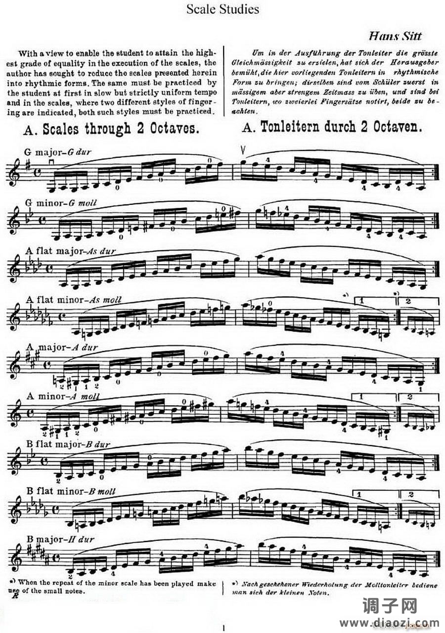 小提琴音阶练习 作品32（Scale Studie-A）