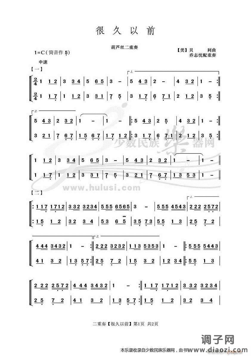 乔志忱配重奏《很久以前》葫芦丝