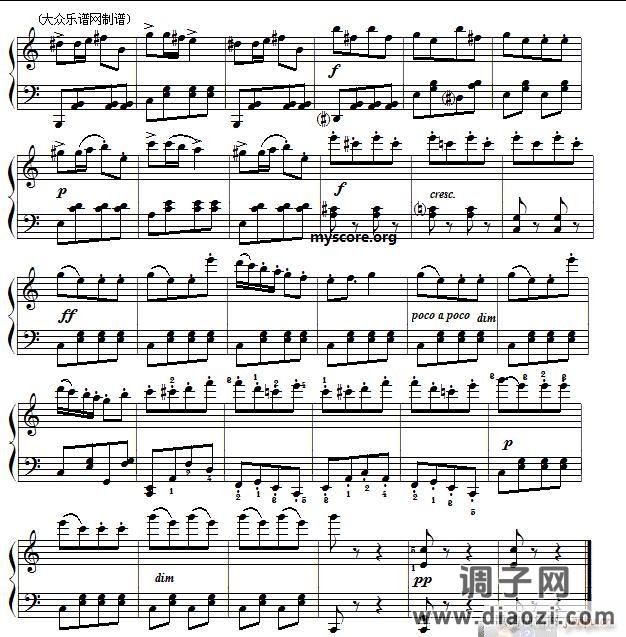 贝多芬 土耳其进行曲（C大调简易版）