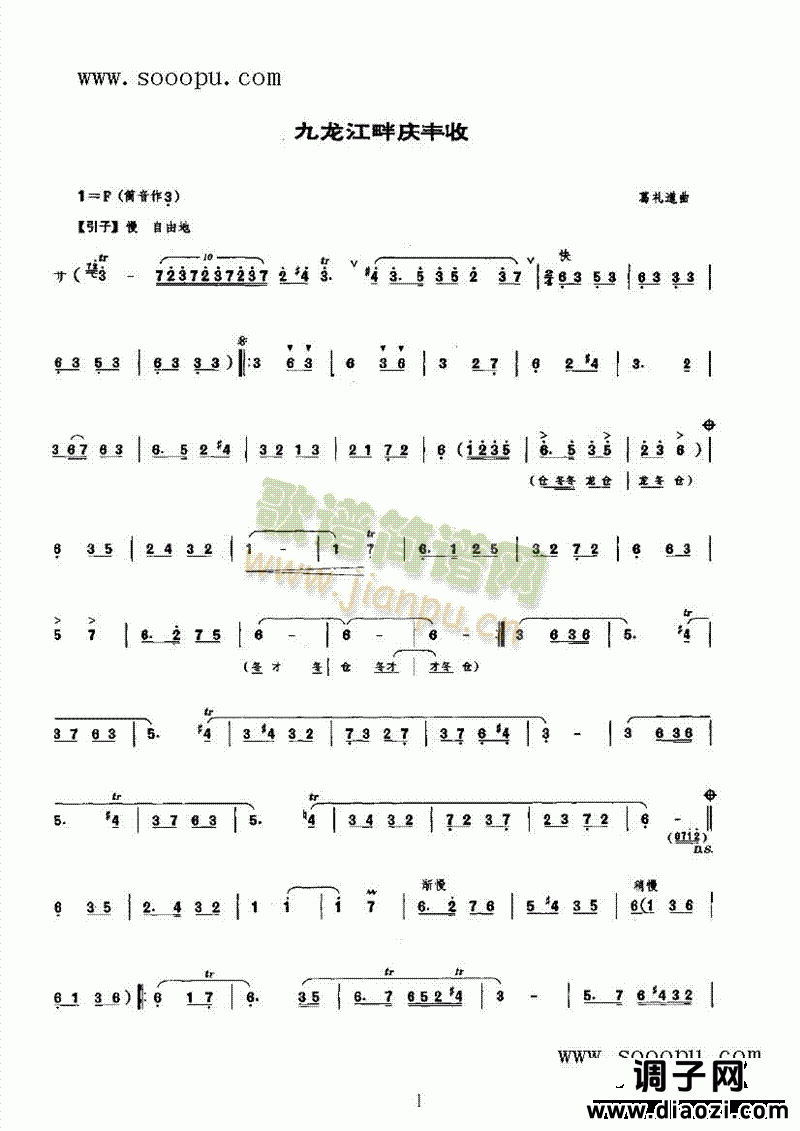 九龙江畔庆丰收 民乐类 唢呐