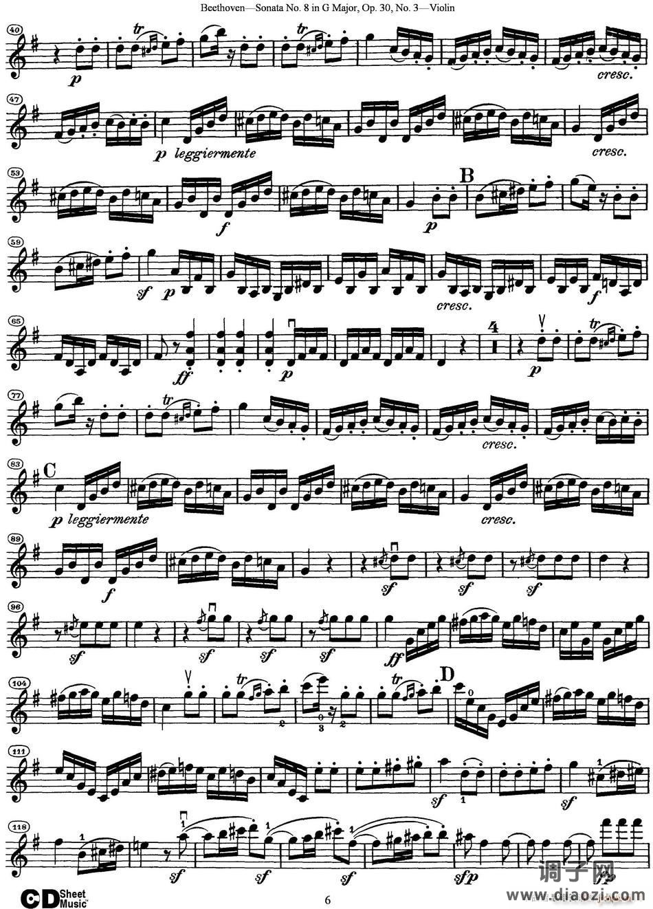 Violin Sonata No 8 in G Major Op 30 No 3