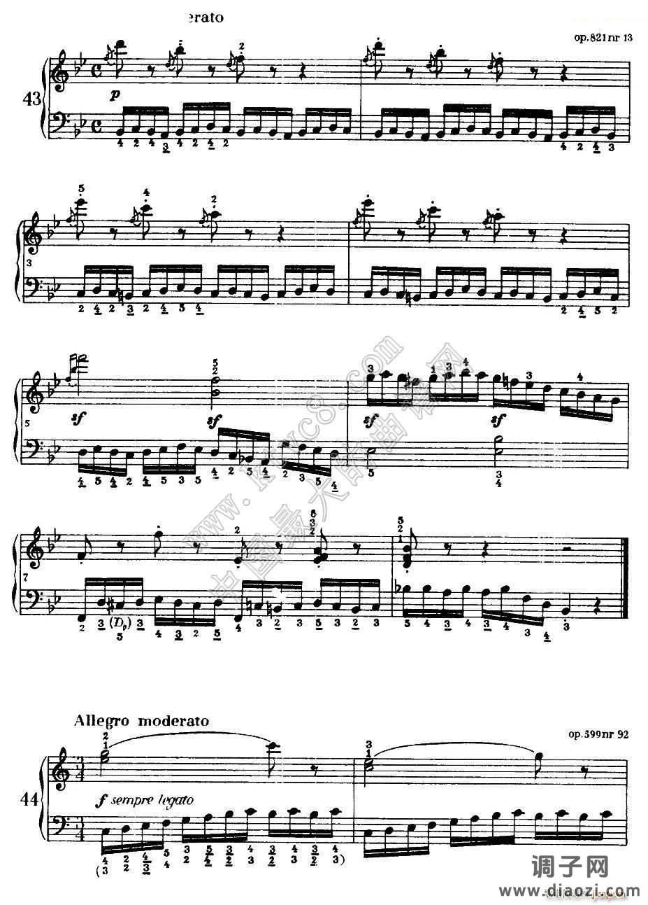 《车尔尼手风琴练习曲集》（第Ⅰ册）（37—44）