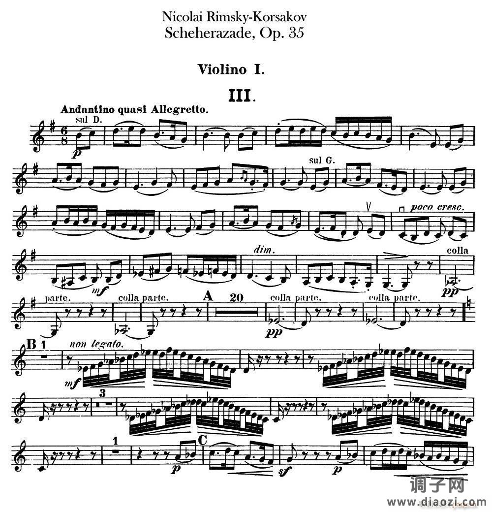 Scheherazade（Ⅲ）Op 35（第一小提琴）