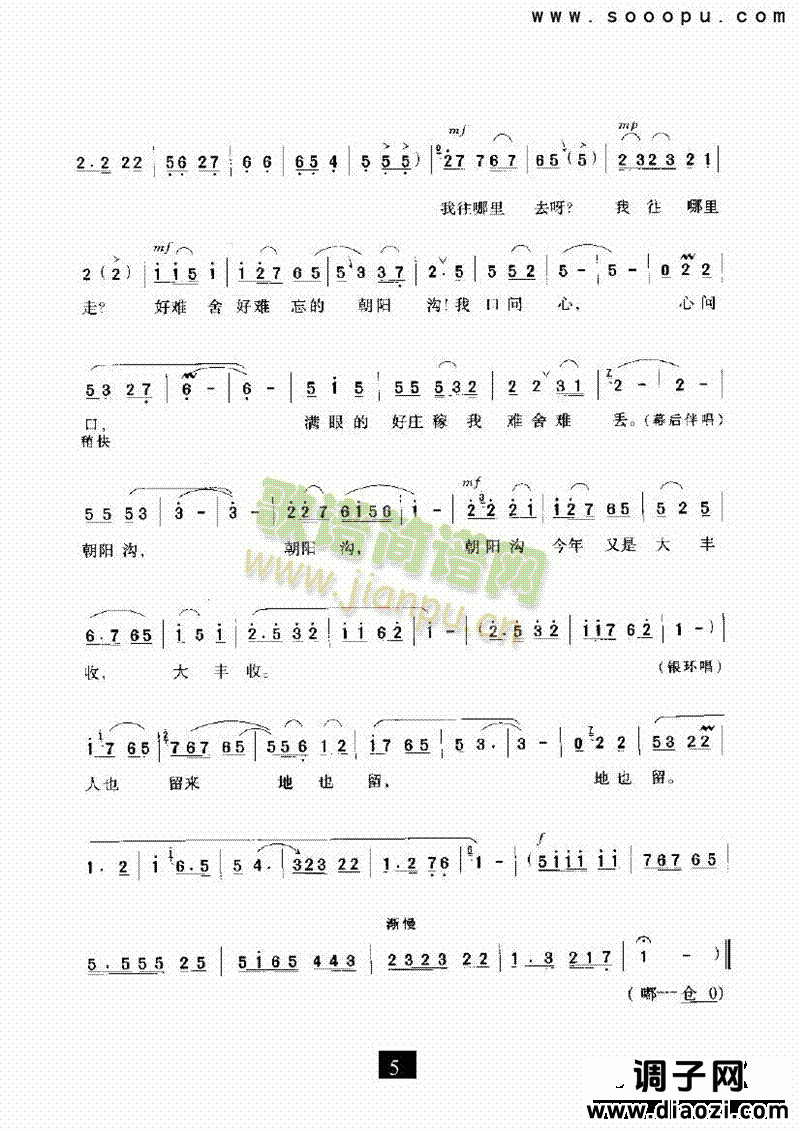 （现代戏）人也留来地也留（朝阳沟） 其他类 戏曲谱