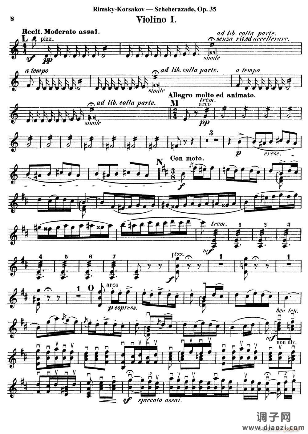 Scheherazade(Ⅱ)Op 35(第一小提琴)