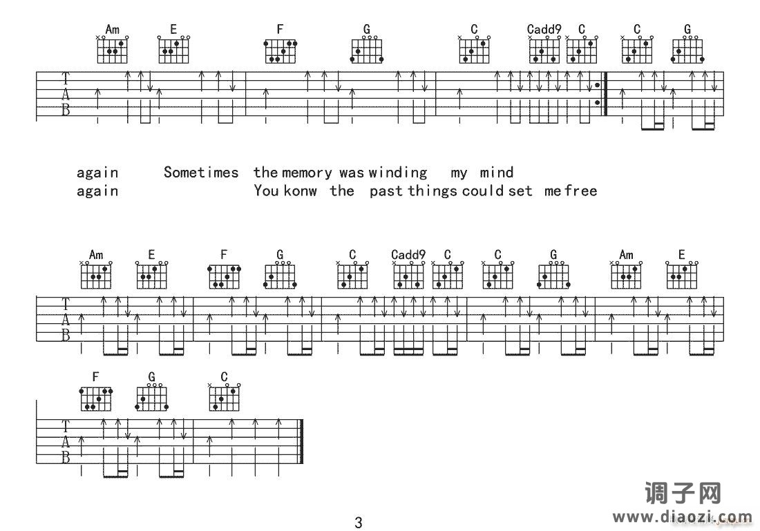 再谈记忆 （ C调扫弦版）
