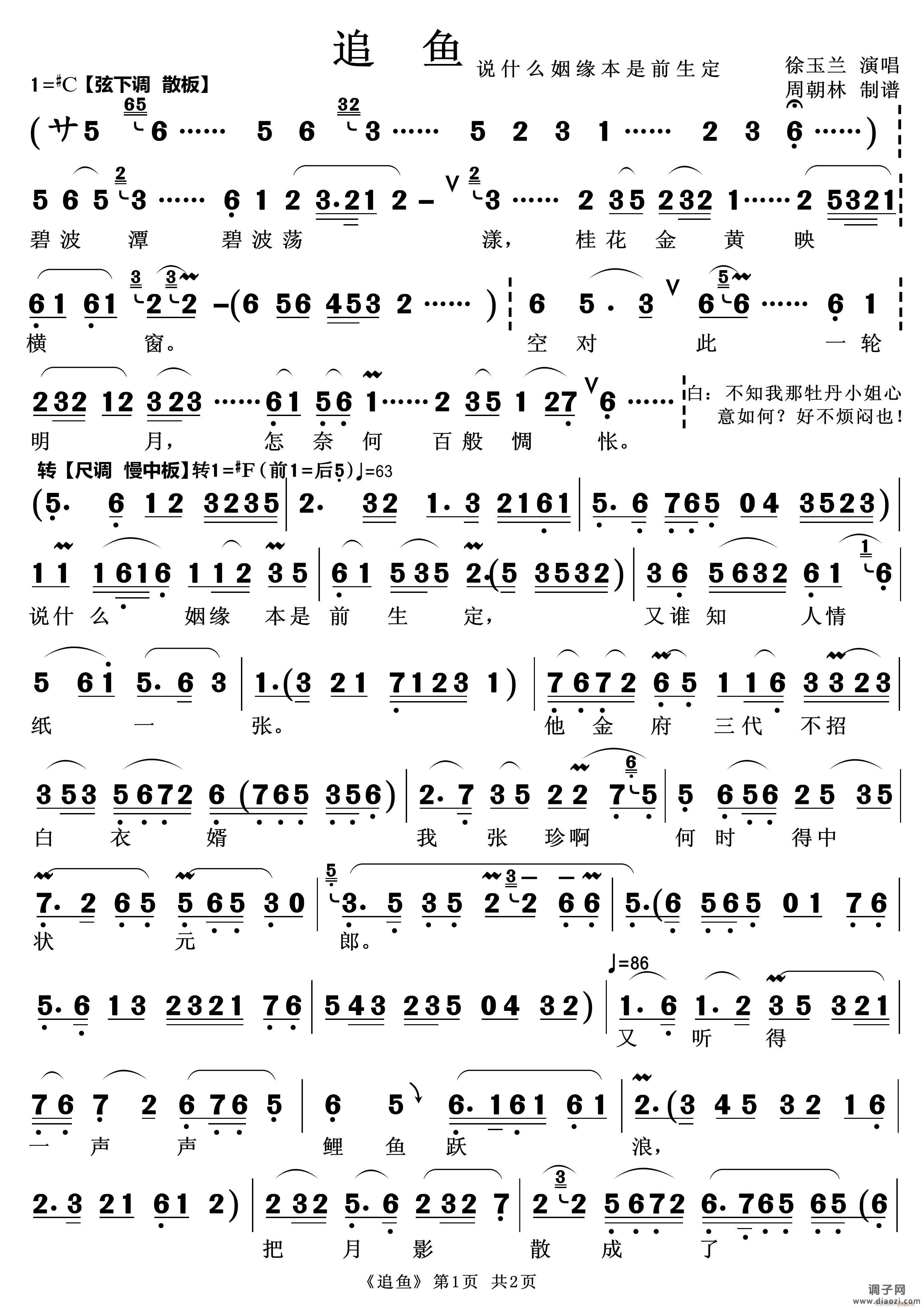 说什么姻缘（越剧《追鱼》选段）