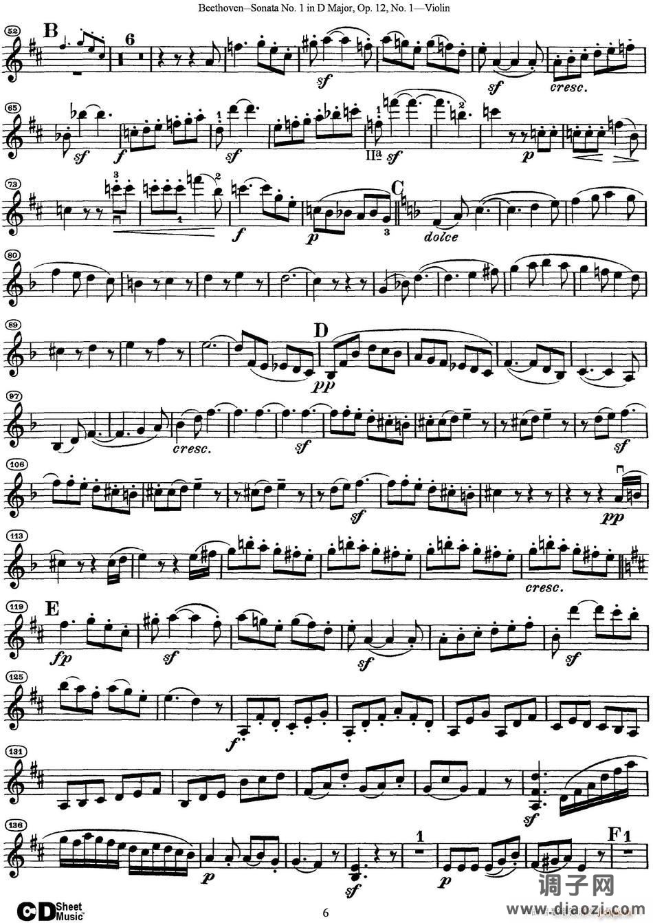 Violin Sonata No 1 in D Major Op 12 No 1