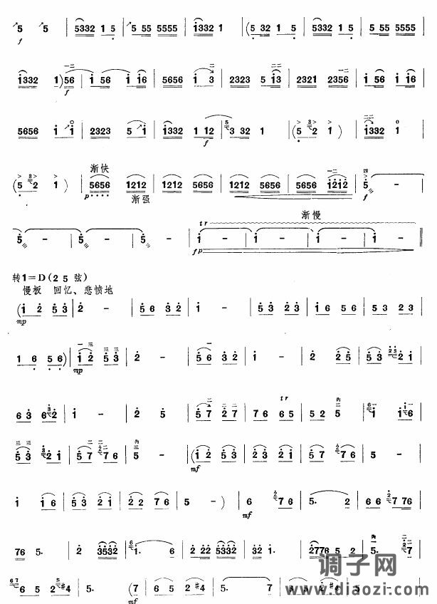 翻身不忘共产党(板胡谱)