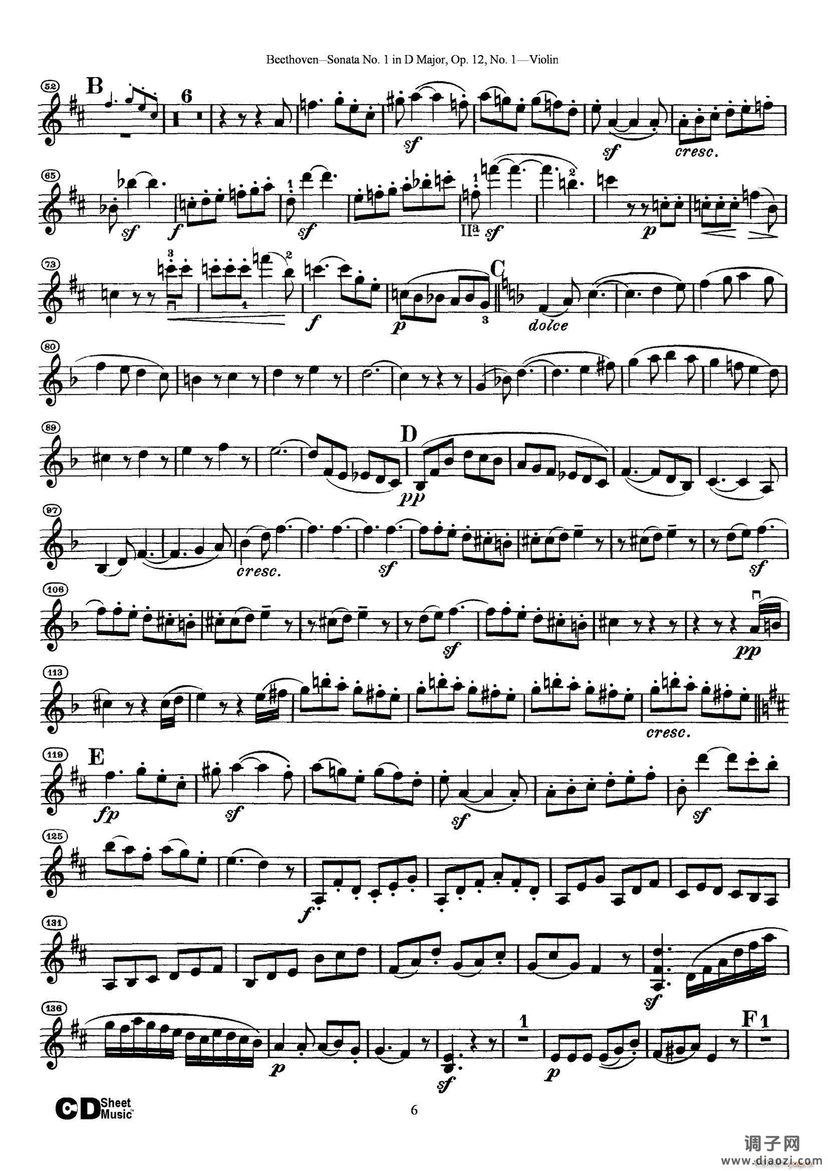 D大调第一小提琴奏鸣曲