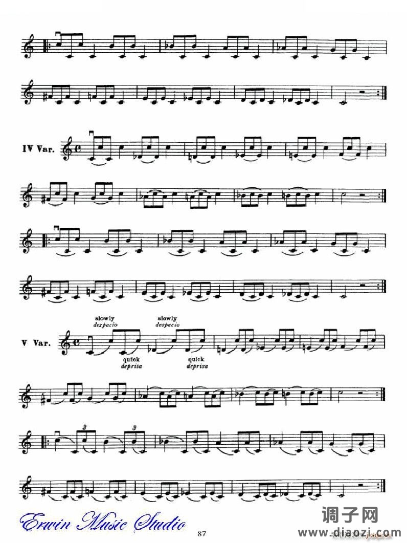 麦亚班克小提琴演奏法第三部分-第二和第三把位的位置6 提琴谱