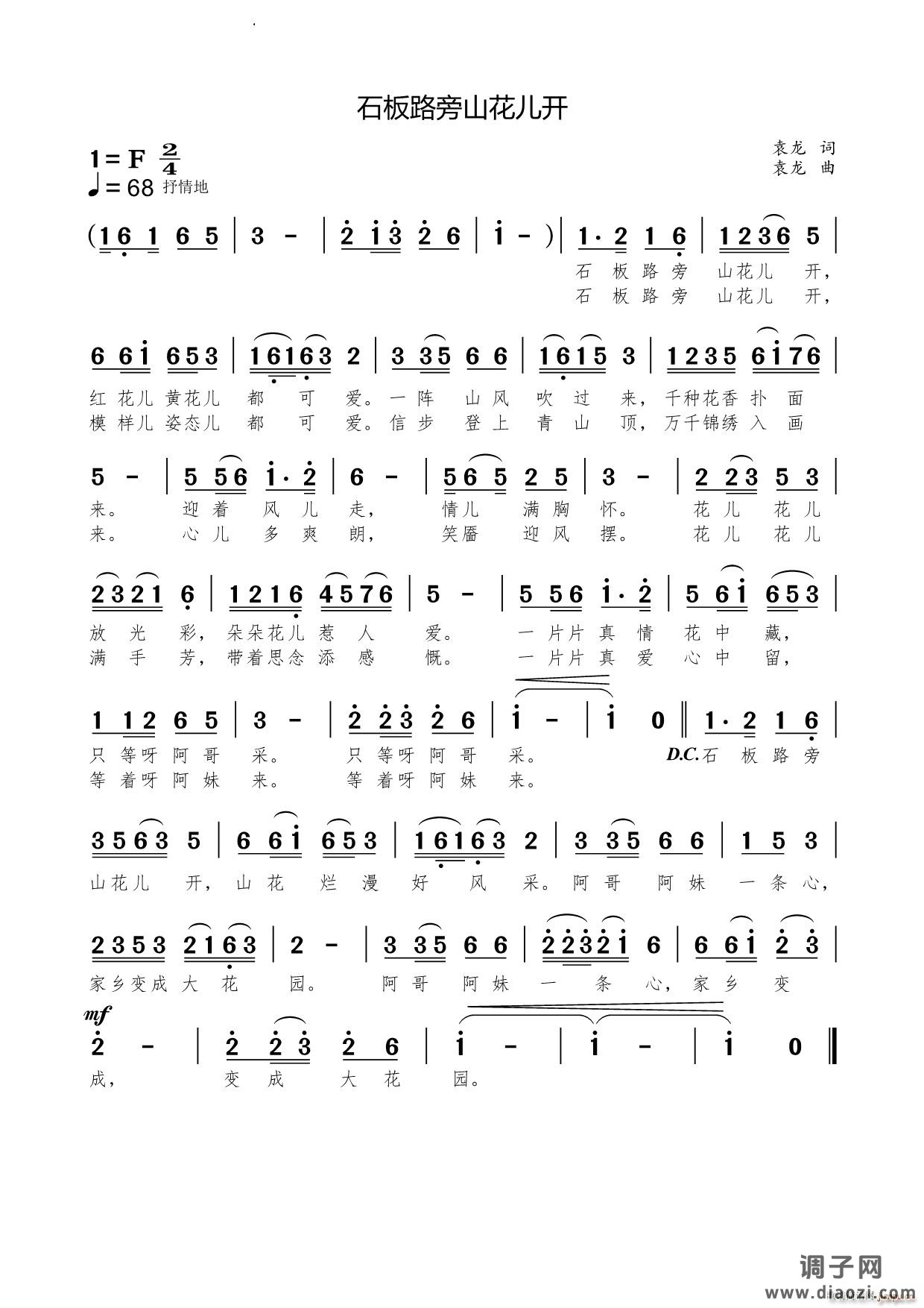 石板路旁山花儿开