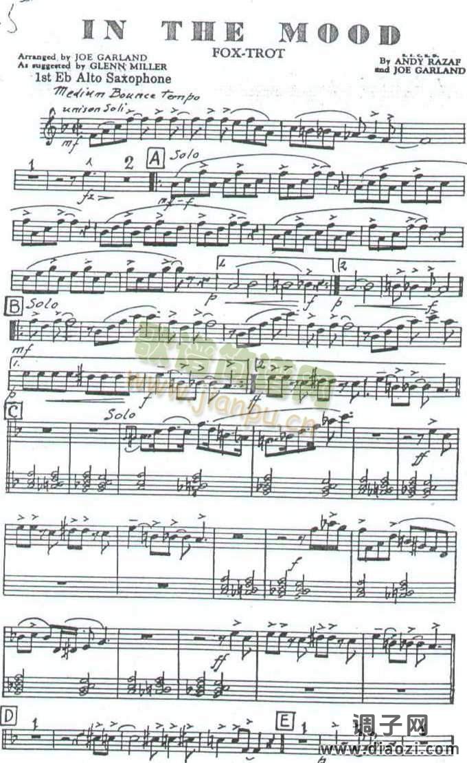 协奏曲  （萨克斯爵士乐音乐考级乐谱）