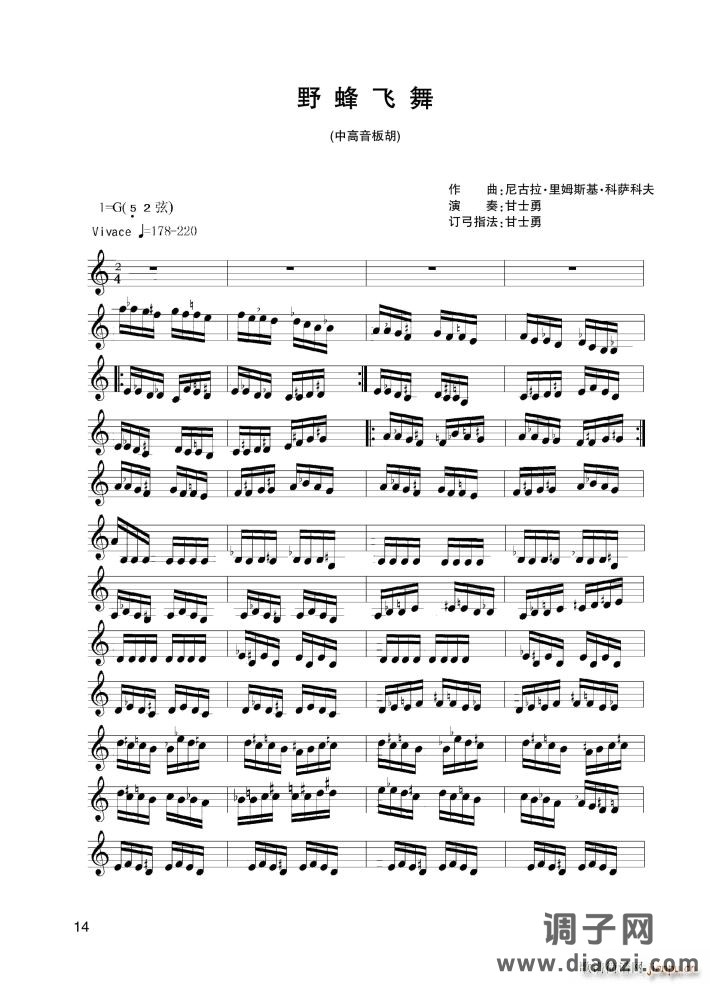 野蜂飞舞(中音板胡、)