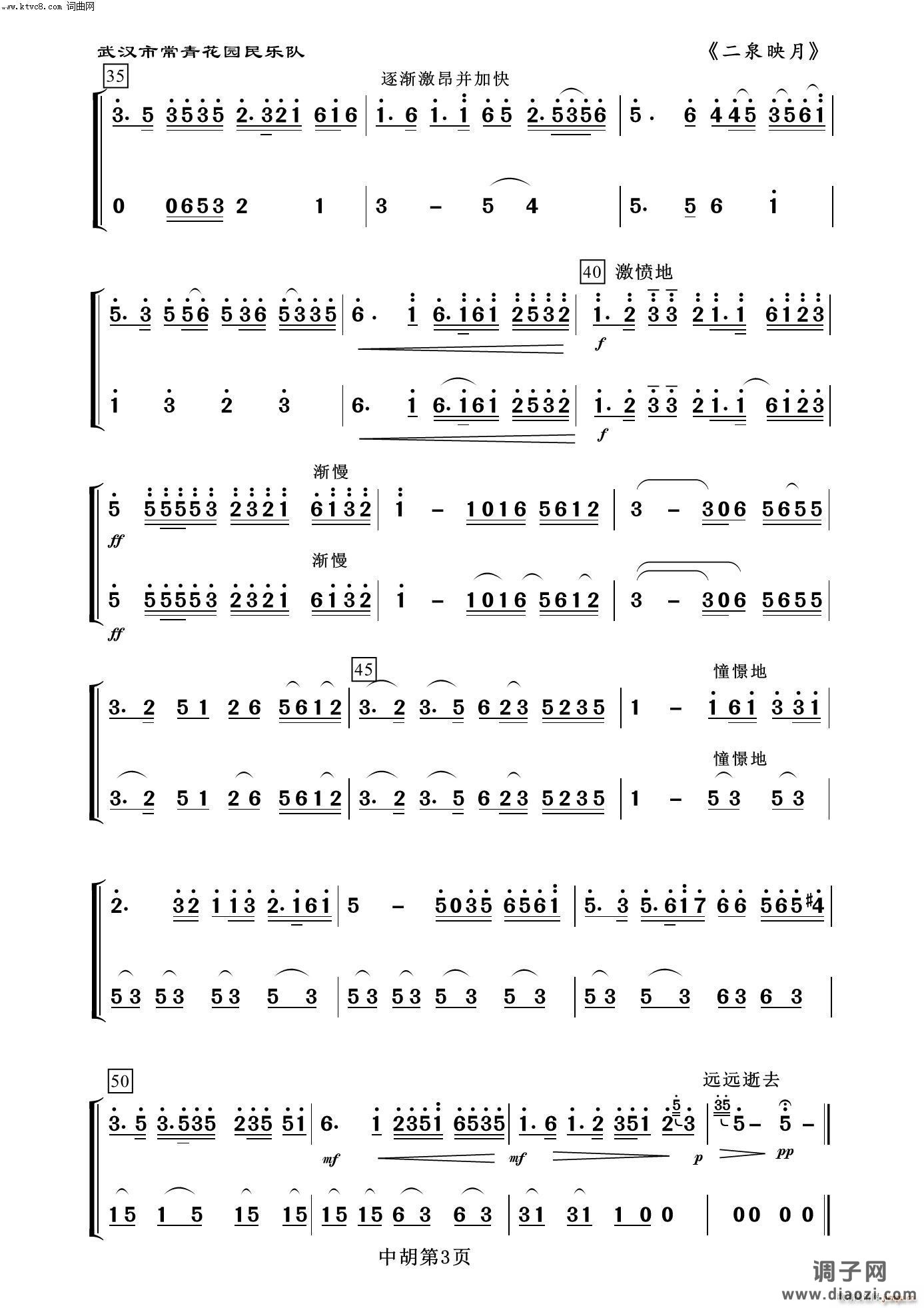 二泉映月(中胡分谱 器乐名曲100首)