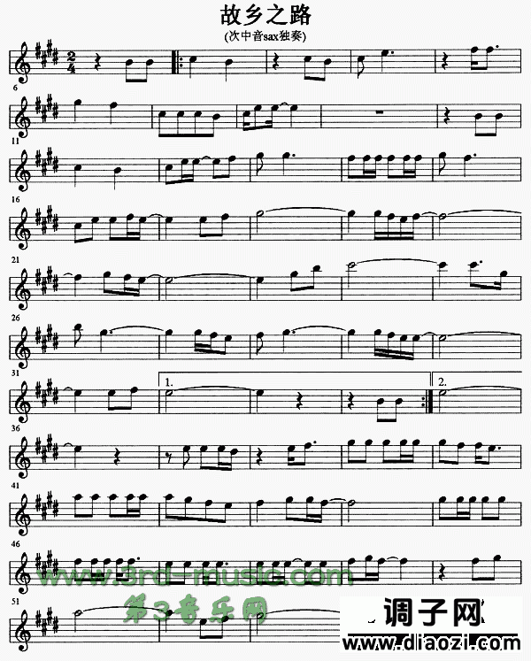 故乡之路[萨克斯谱]