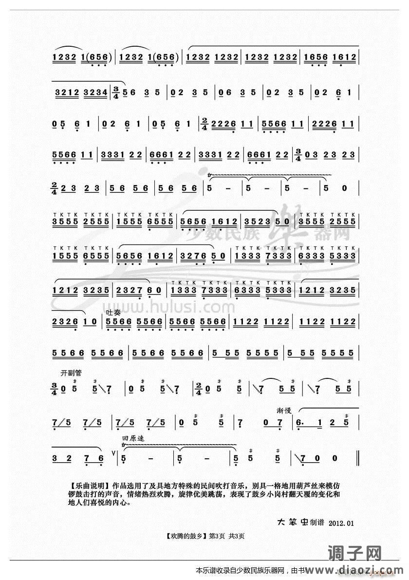 《欢腾的鼓乡》葫芦丝