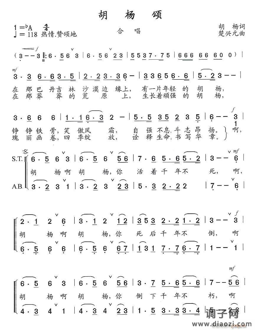 胡杨颂（酒泉金塔胡杨节主题歌）