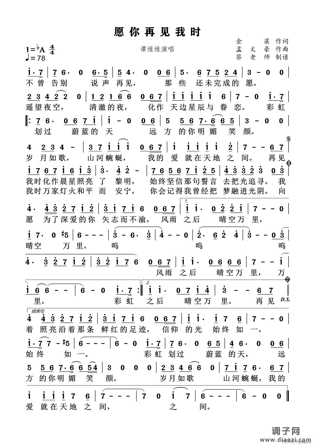 愿你再见我时（通俗歌曲）