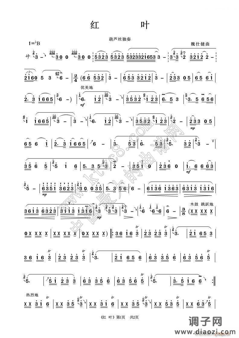 红叶（葫芦丝独奏）