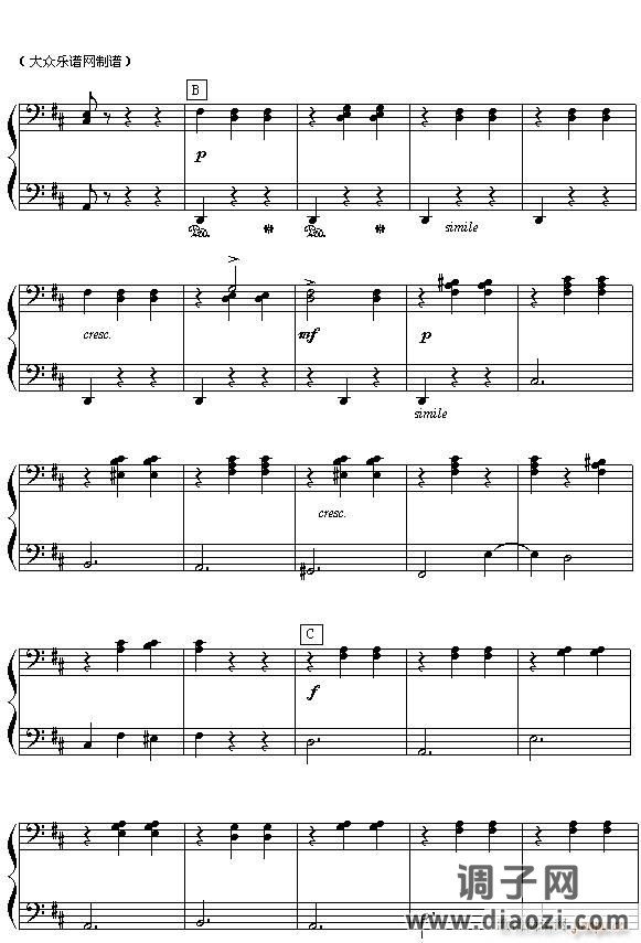 (俄)柴可夫斯基芭蕾舞剧《胡桃夹子》选曲 花之圆舞曲(四手联弹之二)