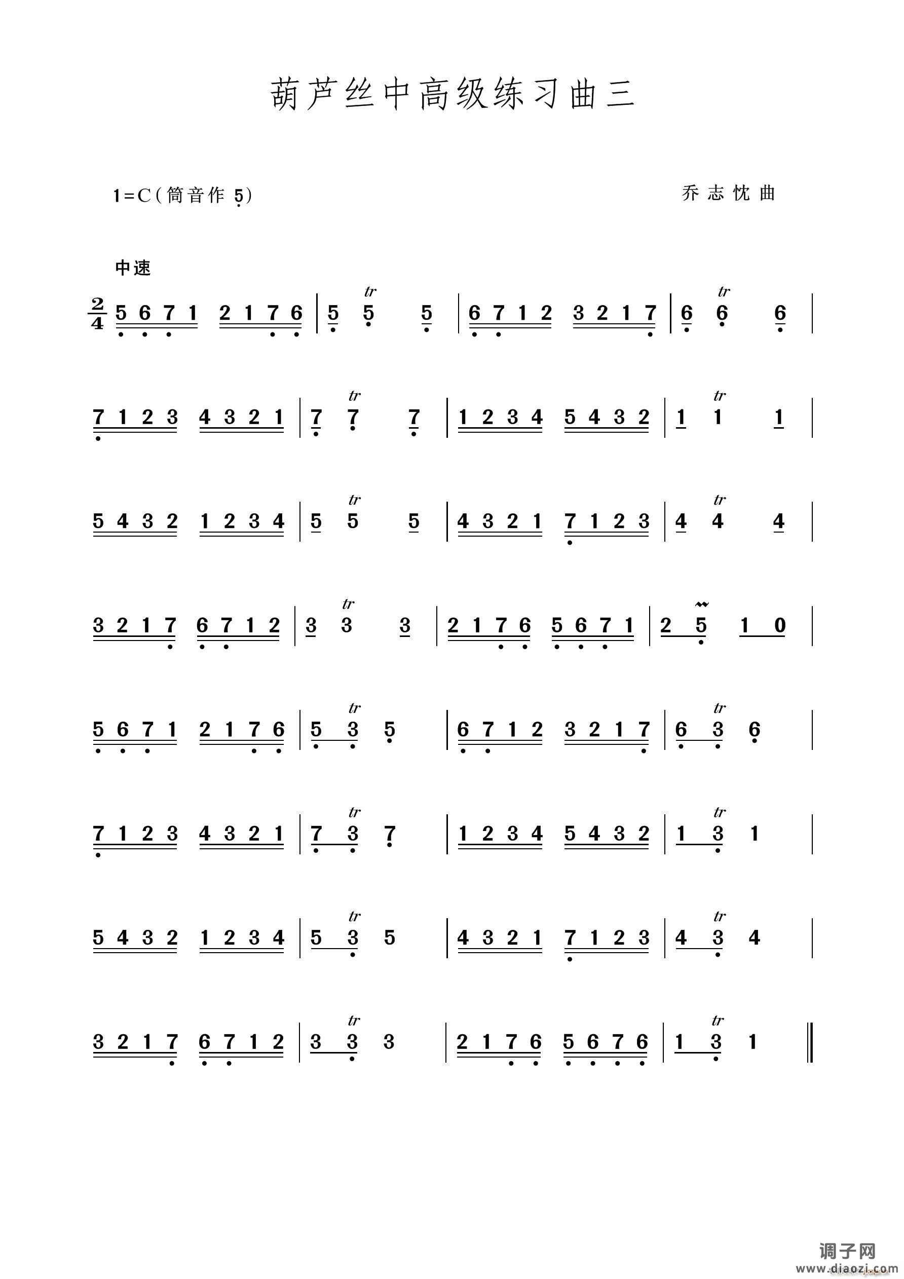 中高级练习曲三（葫芦丝独奏）