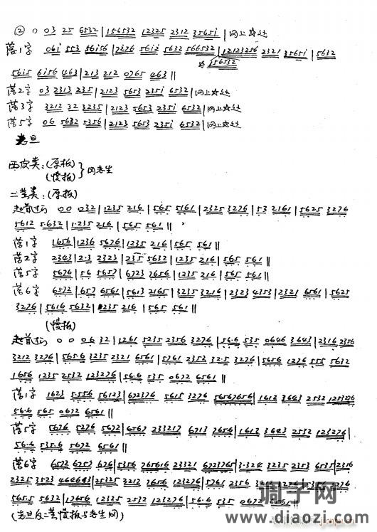 京剧常用过门 4老旦 西皮类 二黄类（手抄本）